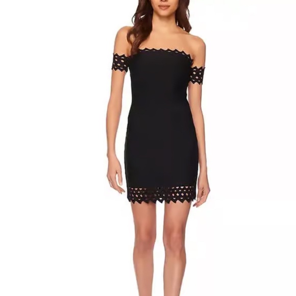 SUSANA MONACOEyelet Bandage Mini Dress - Black